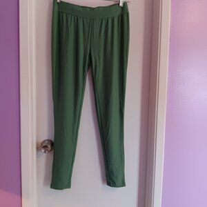 MUK LUK'S WOMEN'S DREAM KNIT LEGGINGS SET OF TWO Green Grey Medium